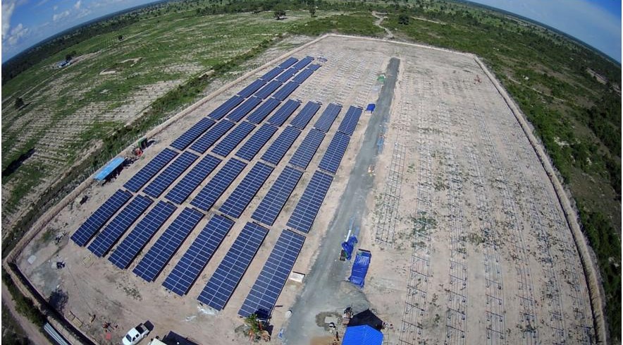 building of the GreenYellow's new solar farm in Cambodia